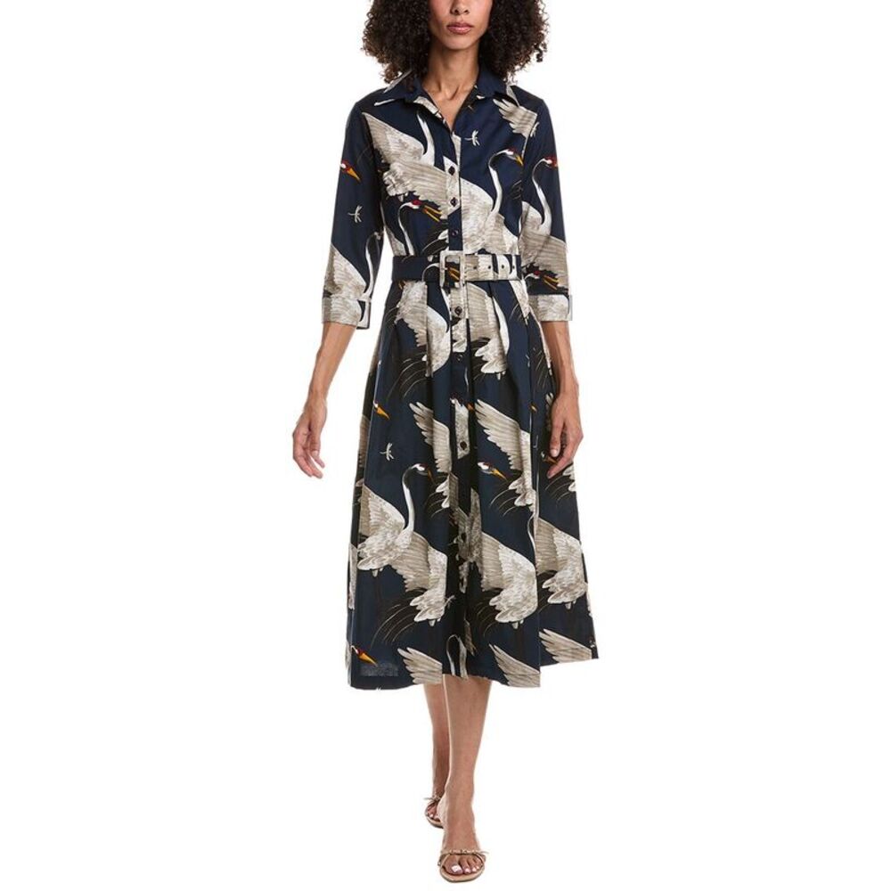 Samantha Sung Womens Audrey Shirtdress, Blue
